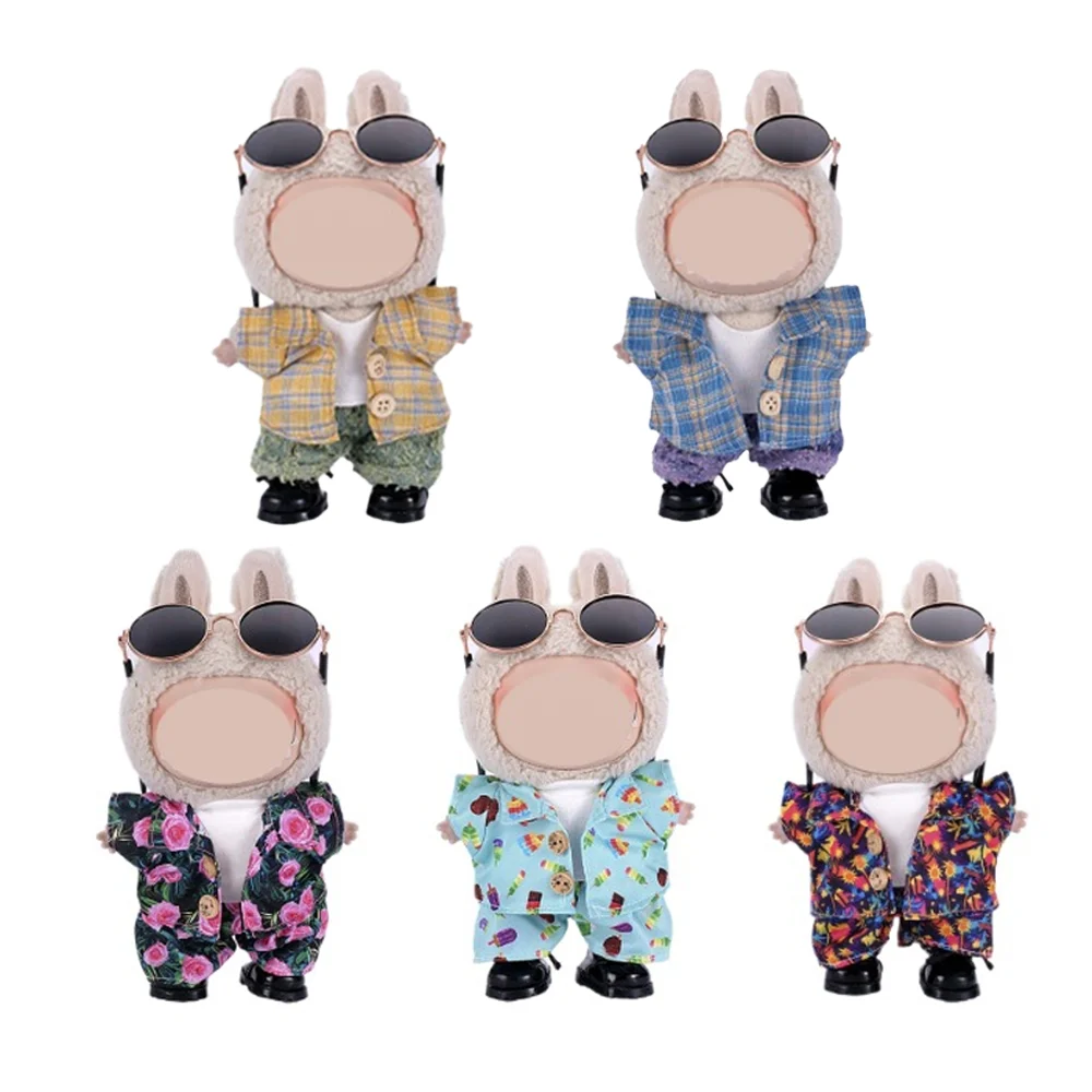 

Dopamine Plush Doll Clothes For Labubu Clothing 15-17cm Doll Accessories Decor Shirt Set No Shoes And Glasses DIY Toy Dress Up