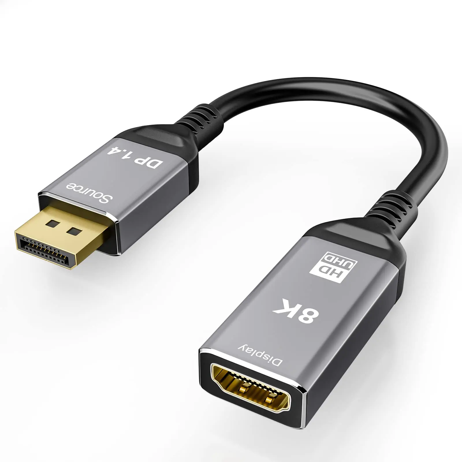 

DisplayPort 1.4 to HDMI 2.1 Ultra HD 8K Male to Female Cable Converter Directional Compatible with PC and HDMI Displays Tvs