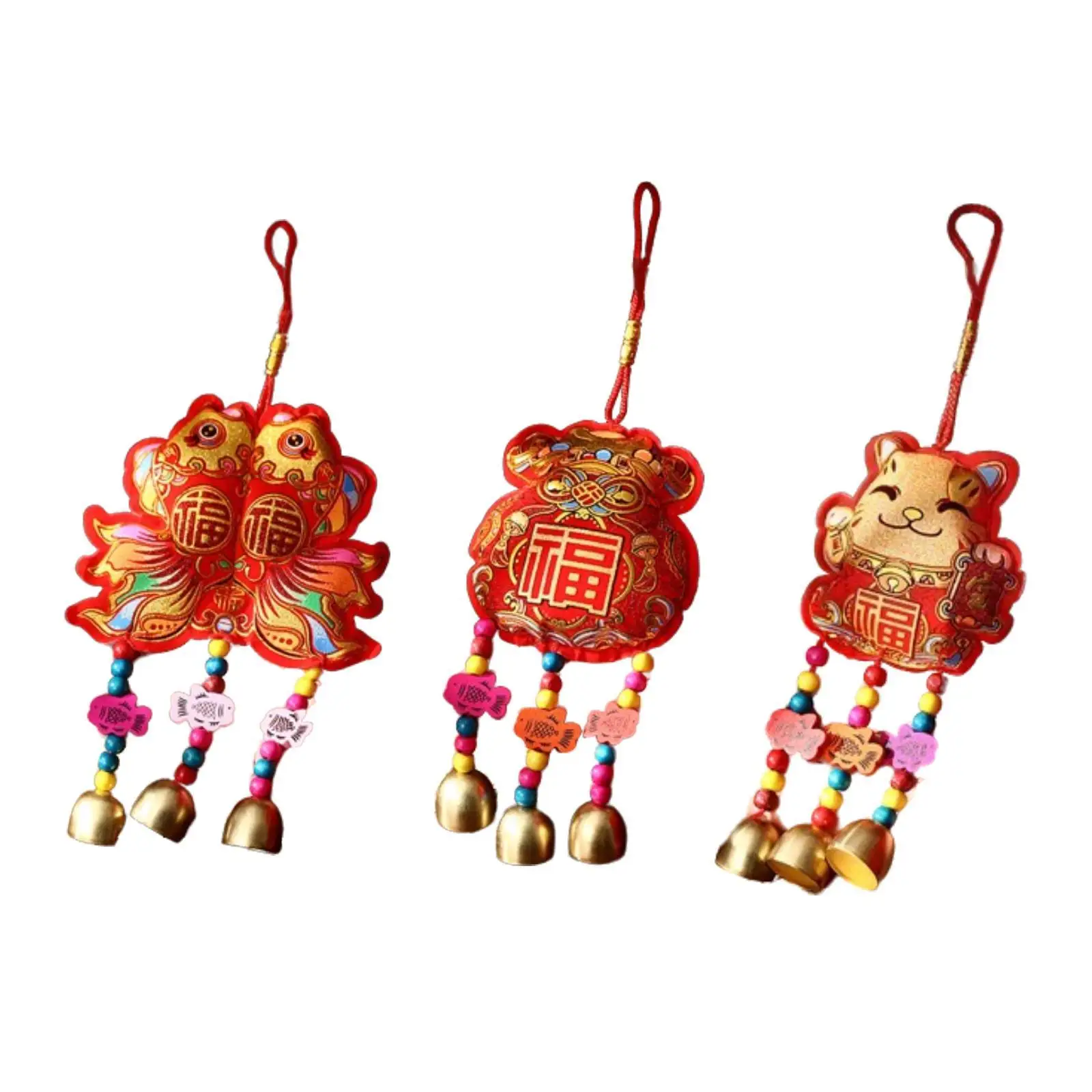 

Bells 2025 Chinese New Year Ornament Feng Shui Decor Lunar Spring Festival Decoration for Door Festival Tree Window Living Room