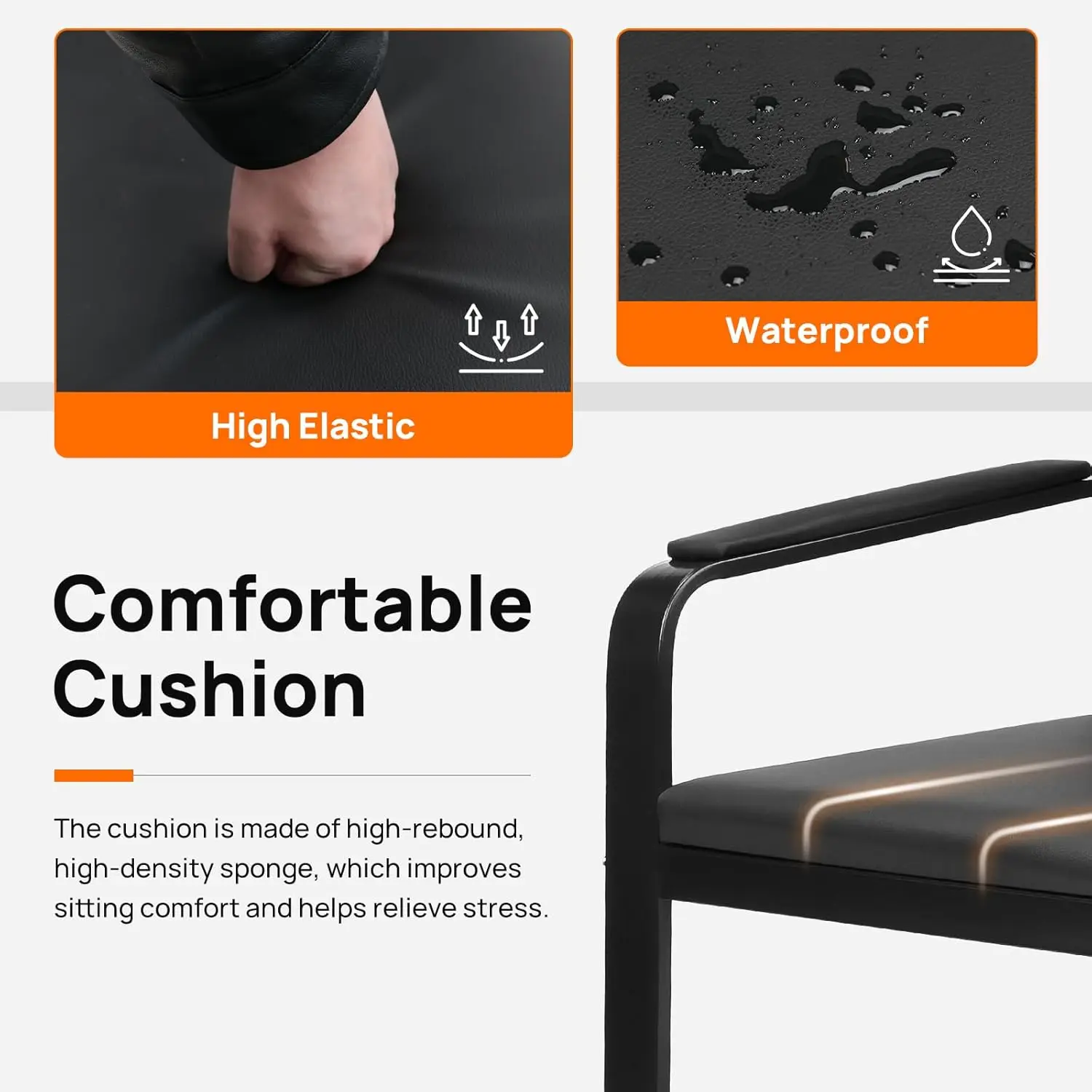 مقعد غرفة الانتظار مصنوع من جلد البولي يوريثان بمسند للذراع لمناطق الاستقبال في المكتب والردهة والعيادة #5