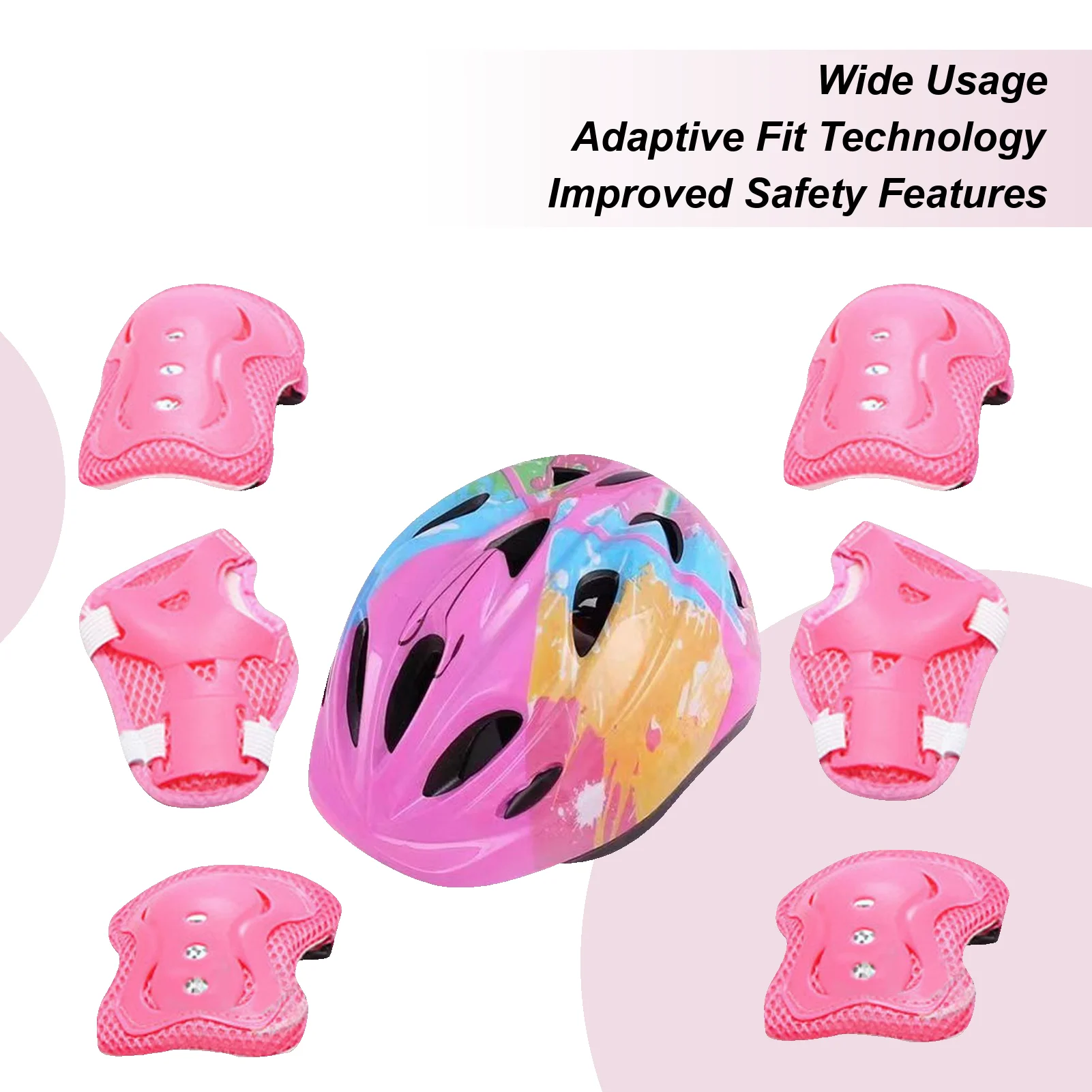 

Kids Helmet And Knee Pads KidsCycling Helmet Knee Elbow Pads With Wrist Guards Adjustable Sports Safety Equipment For Riding