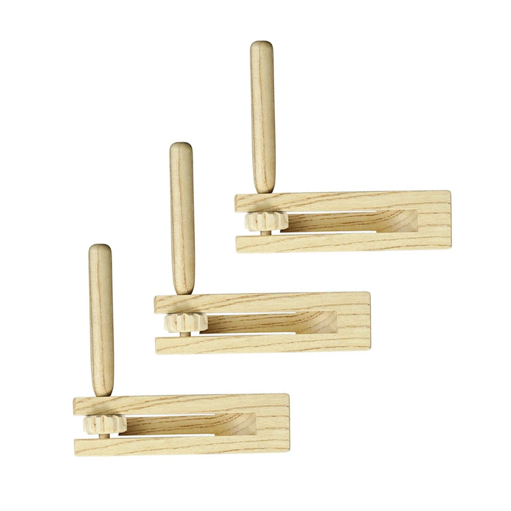 3 個木製カスタネットおもちゃ高品質環境に優しい教育子供楽器ハンドパーカッションシェーカーおもちゃ