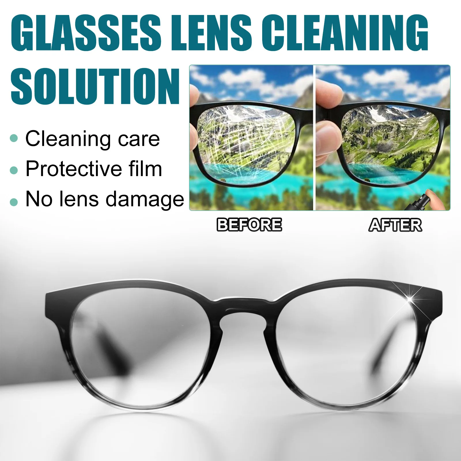 Glasses Lens Cleaner Eyeglass Scratch Removal Spray Lens Fingerprints Dust Oil Cleaner Household Anti Fog Glass Repair Liquid image 4