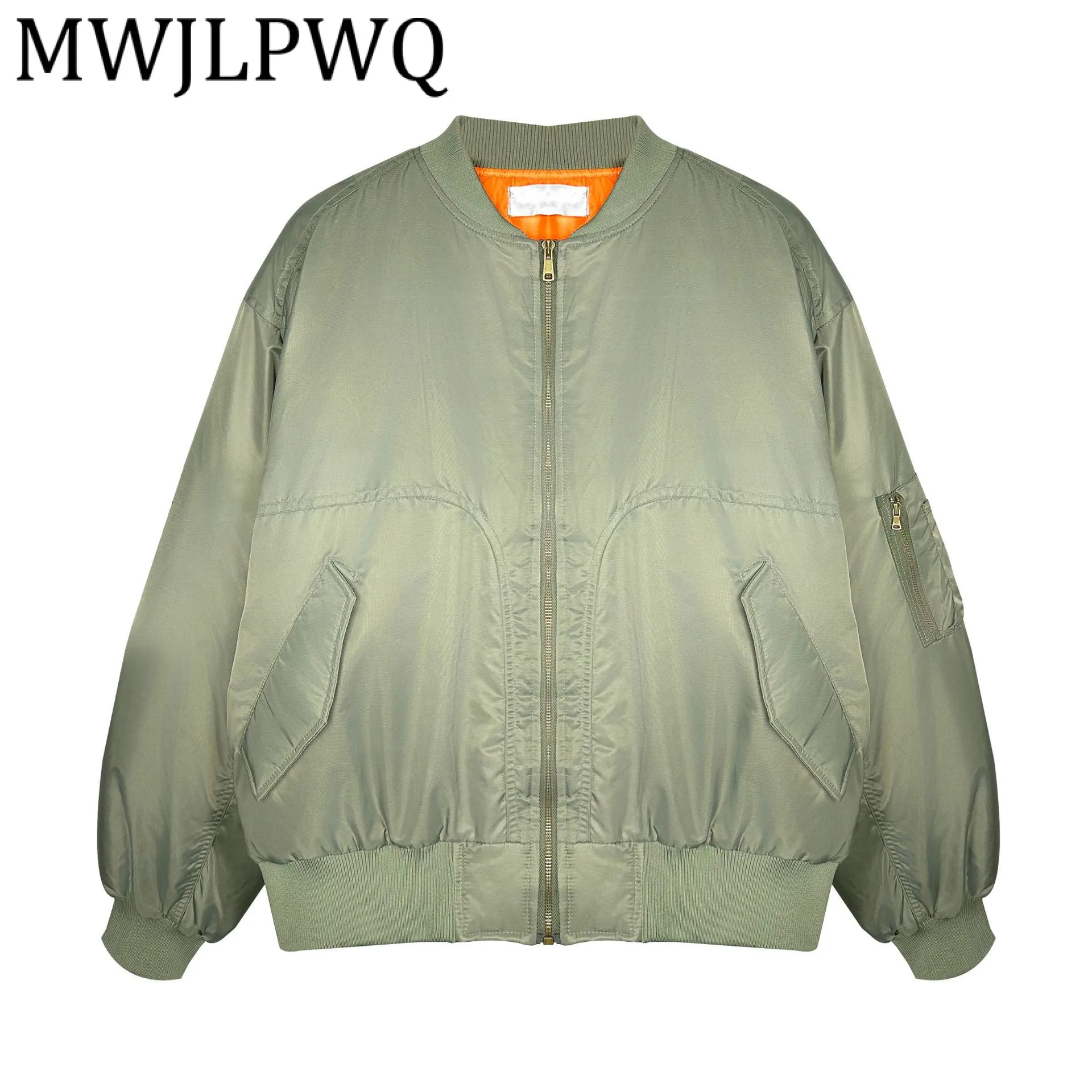 

MWJLPWQ MODISH 2025 Winter New American Street Cotton Jacket Male High Street Long Sleeve Simple Loose Versatile Chic Coat 21575