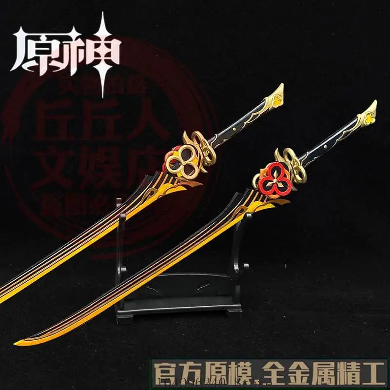 Genshin Impact Chiori Металлические Мечи Игрушка Аниме Реквизит ИГРА Косплей Реквизит Коллекция Домашний Декор