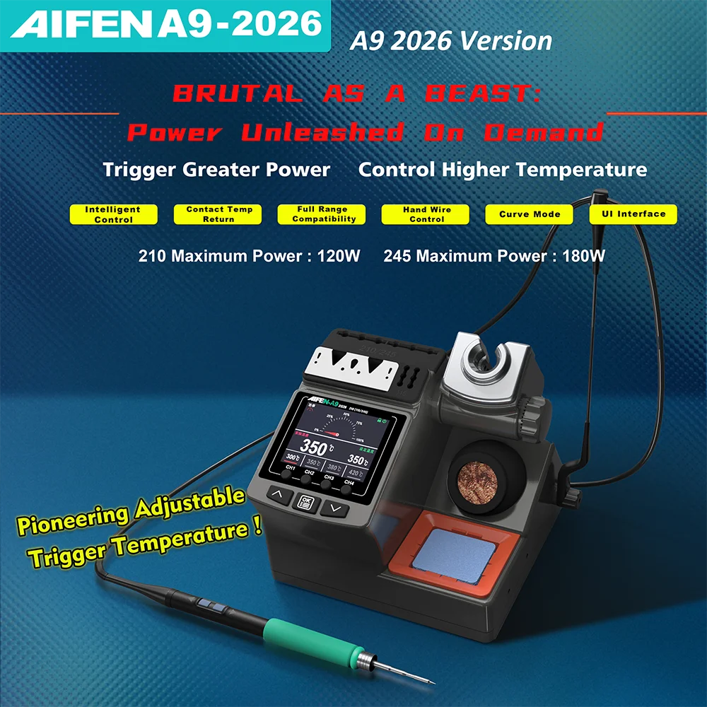 AIFEN A9-2026 Stazione di Saldatura 180W Potenza Compatibile T210 T115 T245 Maniglia di Ferro per la Scheda Madre Del Telefono PCB Chip di Riparazione di Saldatura