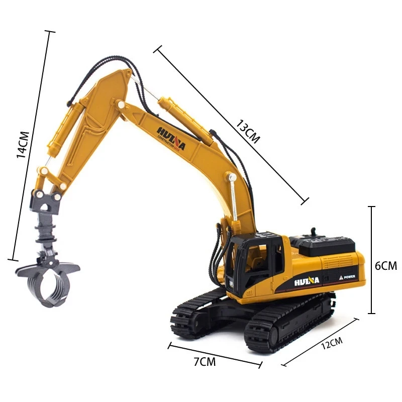 1:50 Excavator Dump Truck Roller Loader Crane Timber Engineering Construction Vehicle Alloy Toy Model New Year Gift For Children