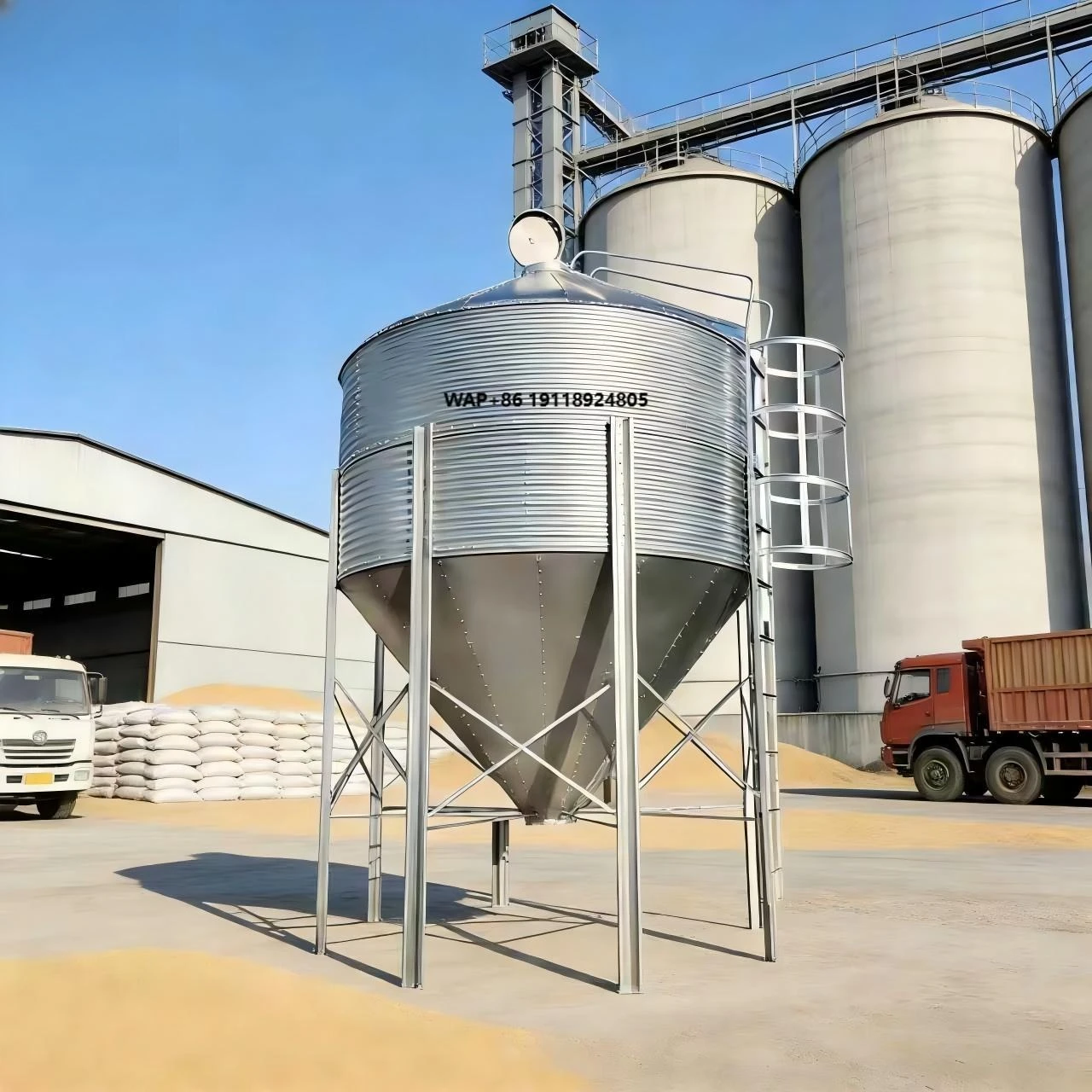 High Quality Low Price Custom Size Durable Anti-corrosion Poultry Farming Feed Tower Poultry Farming Silo for Storing Feed