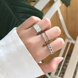 3Pcs Women Rings Korean Simple Ring Electroplating Finger Rings Fashion Jewelry Personality Ring