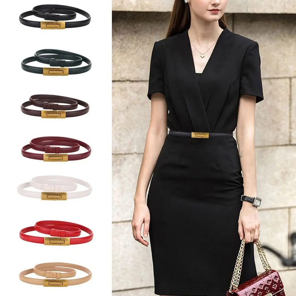 

Metal Alloy Buckle Genuine Leather Belt Fashion Luxury Design Versatile Cowhide Belt Trouser Dress Belts For Women Girls