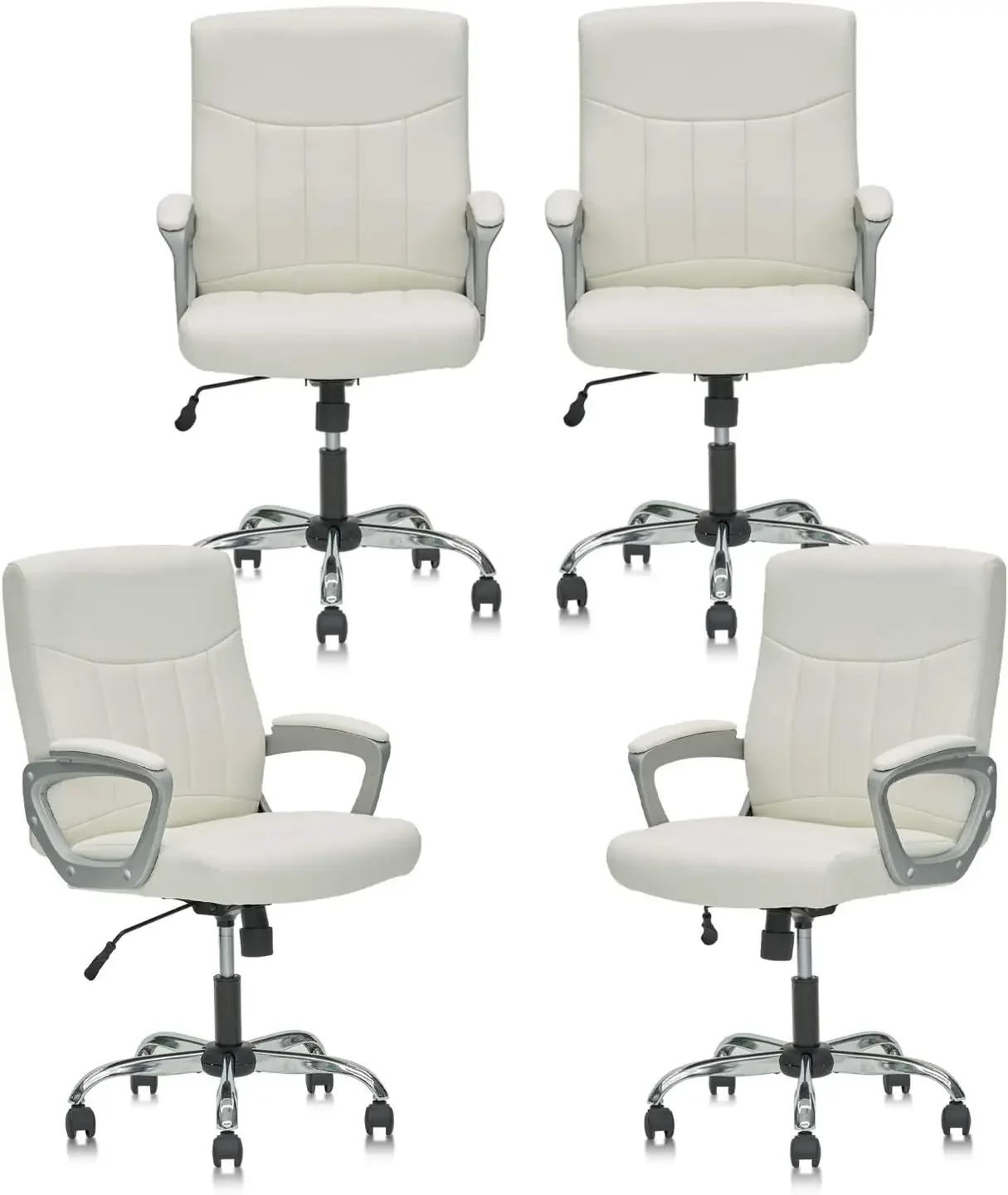 

Computer Desk Chair Executive Mid Back Chair Comfortable Ergonomic Managerial Chair Adjustable PU Leather Home Office Desk