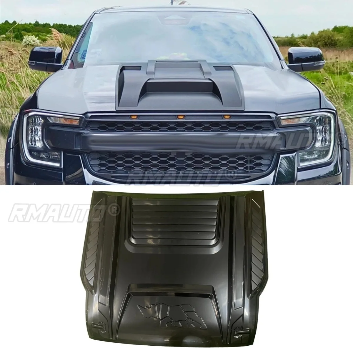 

Car Cover Engine Guard Skid Plate Decorative Strips Body Kit for Ford RANGER T9 2023 Protection Plate Front Skid Plate Modificat