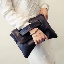 Bolsos de cuero a la moda para mujer, bolsos de mano de día, bandoleras cruzadas negras, sobre para mujer, bolsos de hombro para fiesta de noche