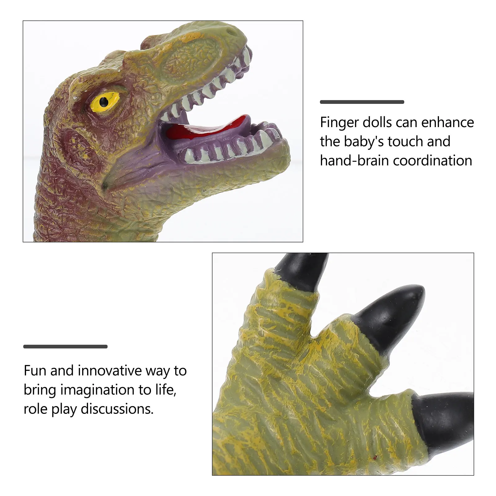 1Set Dinosaurs Hand Puppet Comfortable Vinyl Gloves for Imaginative Play Party Props Animal Puppets for Boys Girls Entertainment