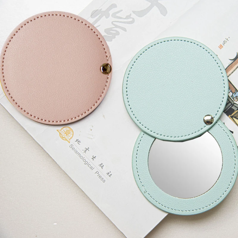 Mini Round Makeup Mirror Portable Double-sided Cosmetic Mirror Folding Pocket Compact Mirror Travel Accessories