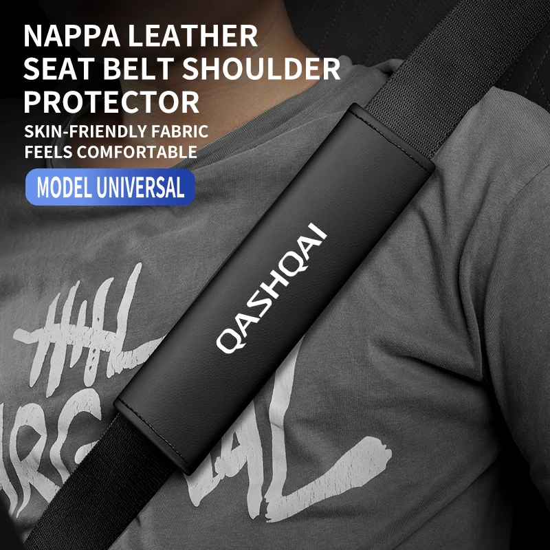 1Pc Leather Car Seat Belt Cover Safety Belt Shoulder Protection Interior Ornament For Nissan Qashqai J10 J11