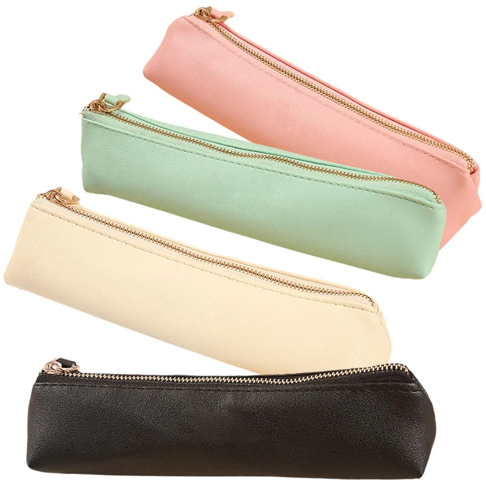 

4pcs Mini Pencil Case Zipper Pen Bag Reusable Stationery Pouch Lightweight Durable Organizer For Art Supplies Drawing