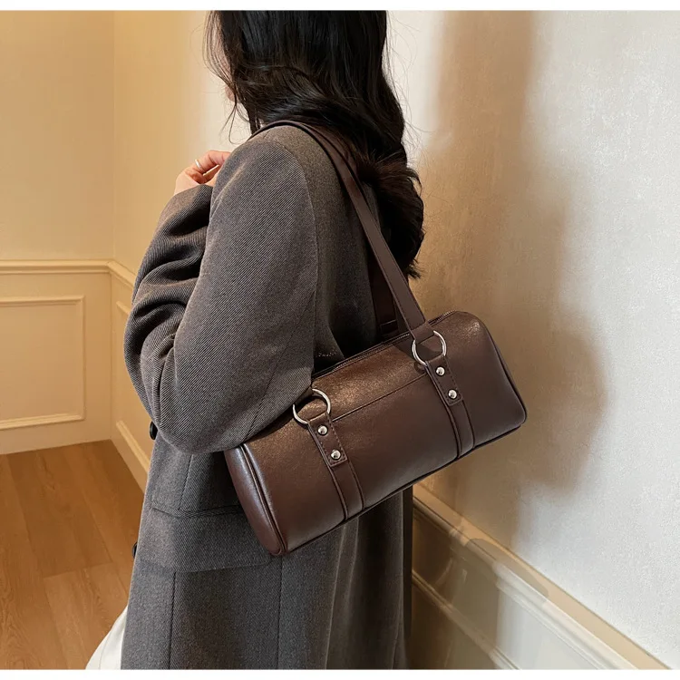 حقيبة يد كلاسيكية لعام 2025، محفظة نسائية واسعة بمقبض علوي، حقيبة كتف كروس من النهار إلى الليل، حقيبة حبال كاجوال، بسيطة #2