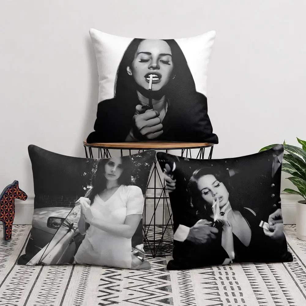 Cushion Cover Double-Sided Plush Sofa Cushion Covers Organic Breathable Invisible Zipper L-Lana D-Del Rey Born To Die