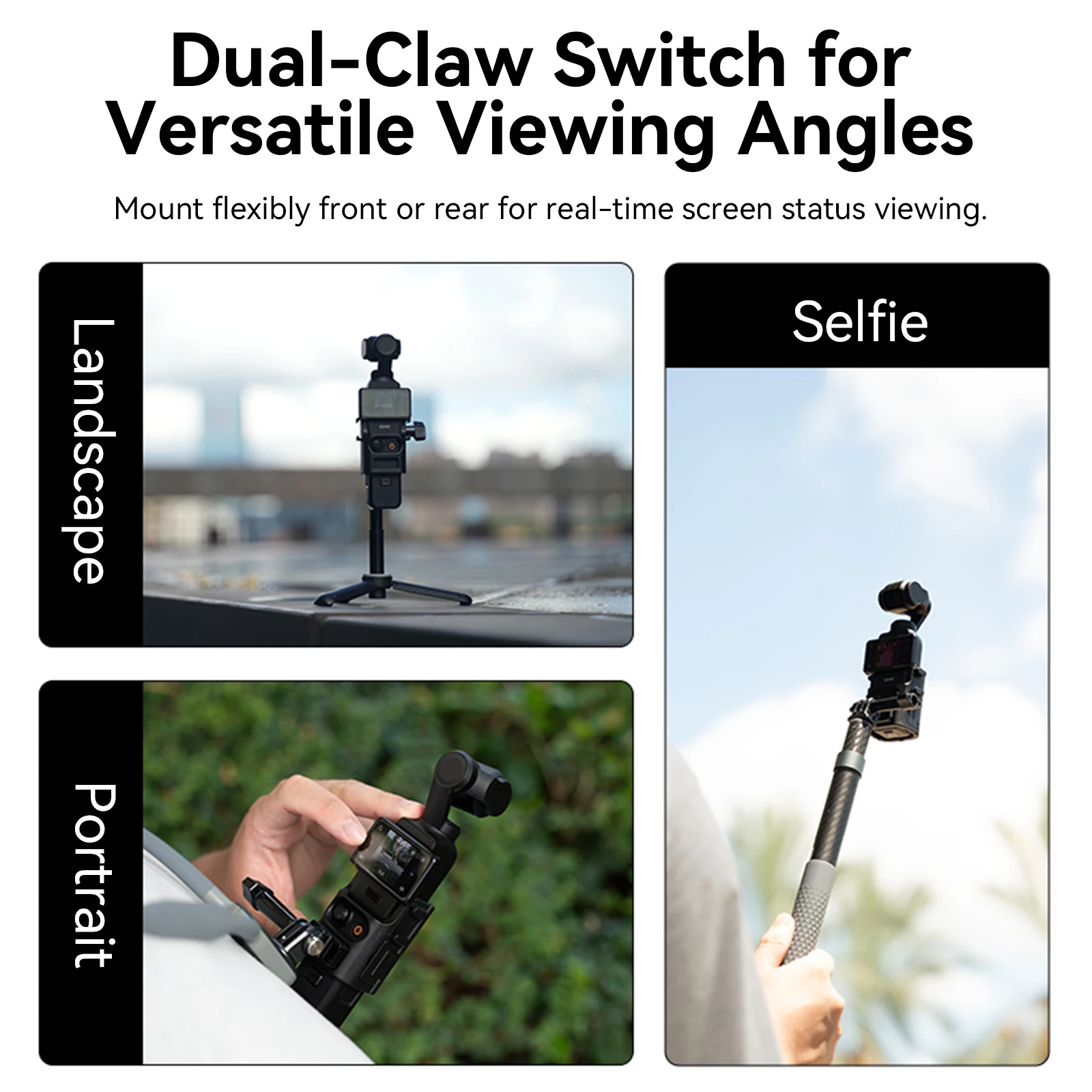 إطار TELESIN متعدد الوظائف لملحقات DJI OSMO Pocket 3 محول توسيع خفيف الوزن وسريع الإصدار مع حذاء بارد مزدوج