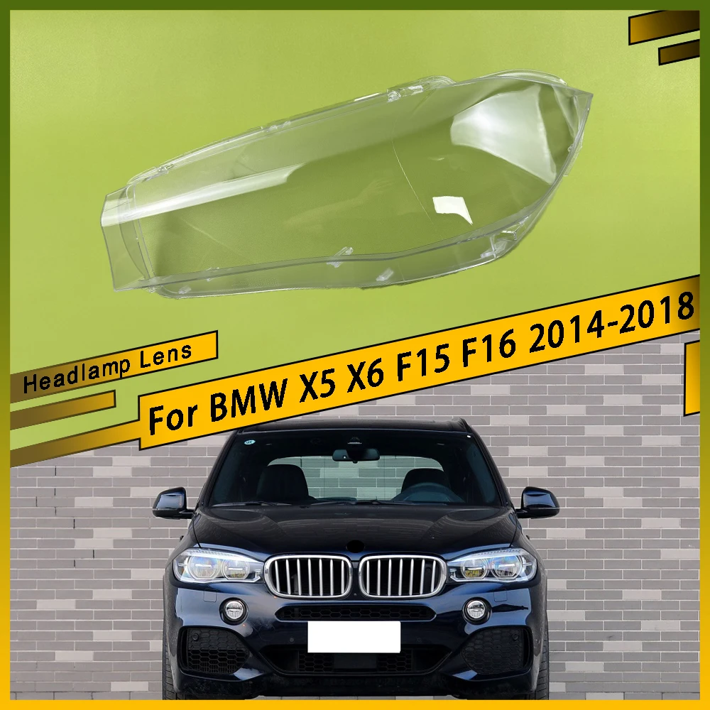 

Headlight Shade Transparent Lampshade Lens Headlamp Cover Lamp Shell Plexiglass For BMW X5 X6 F15 F16 2014 2015 2016 2017 2018