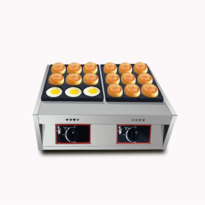 Commercial mini pancake non-stick thickened stainless steel cast iron plate fish ball machine omelette burger machine