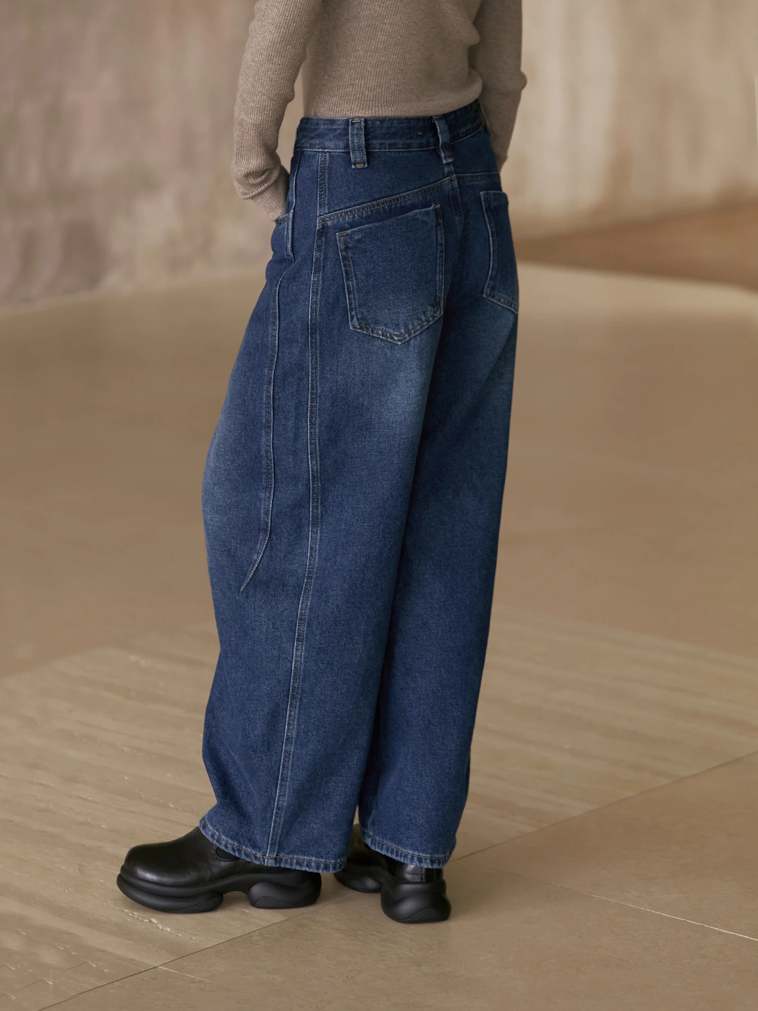 

Женские повседневные свободные модные джинсы VIMIE2025 из хлопка с низкой посадкой, на пуговицах, однотонные, средней жесткости, для повседневной носки