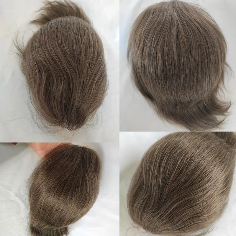 Swiss Lace Wig for Men, Hair Toupee, Top Mono Lace and Front, Natural Hair Pieces Units, Male Hair Replacement System