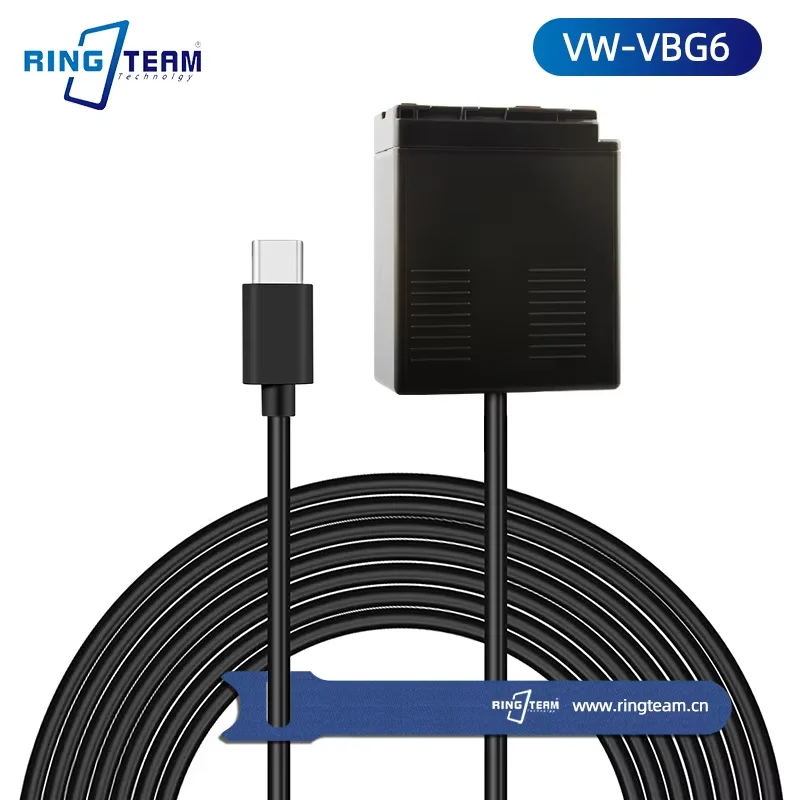 

PD USB-C to VBG6 Dummy Battery VW-VBG6 DC Coupler for D310 AG-AC7 AG-AF100 HDC-HMC40 HMC150 HMC153 HMR10 HSC1U HDC-DX1 Camera