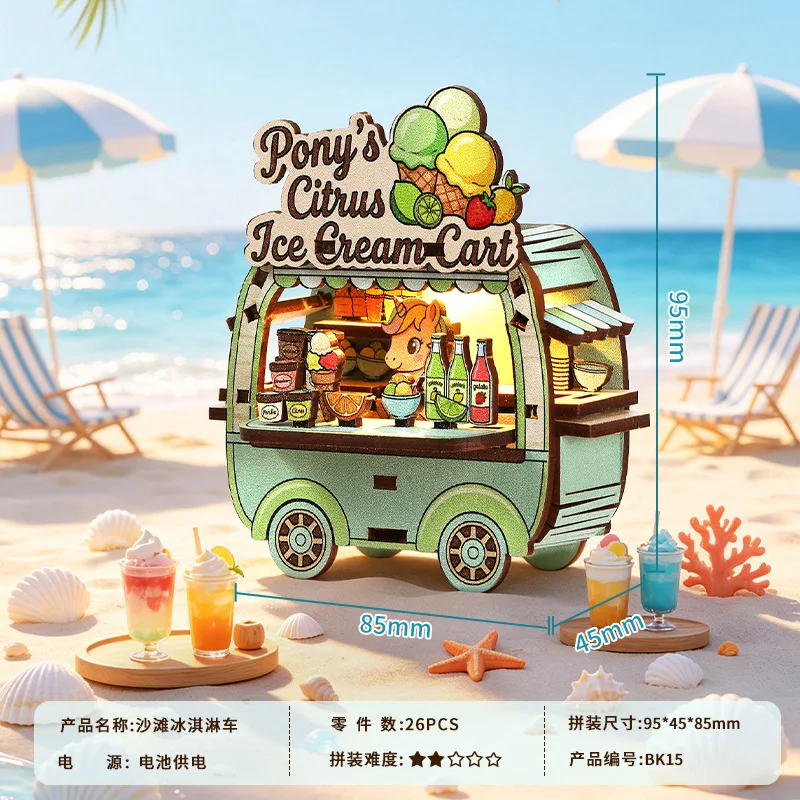 2027 Newly Launched Micro Scene Ocean Princess 3D Wooden Pure Handmade Assembly Model Decorative Ornament Ideal Birthday Present