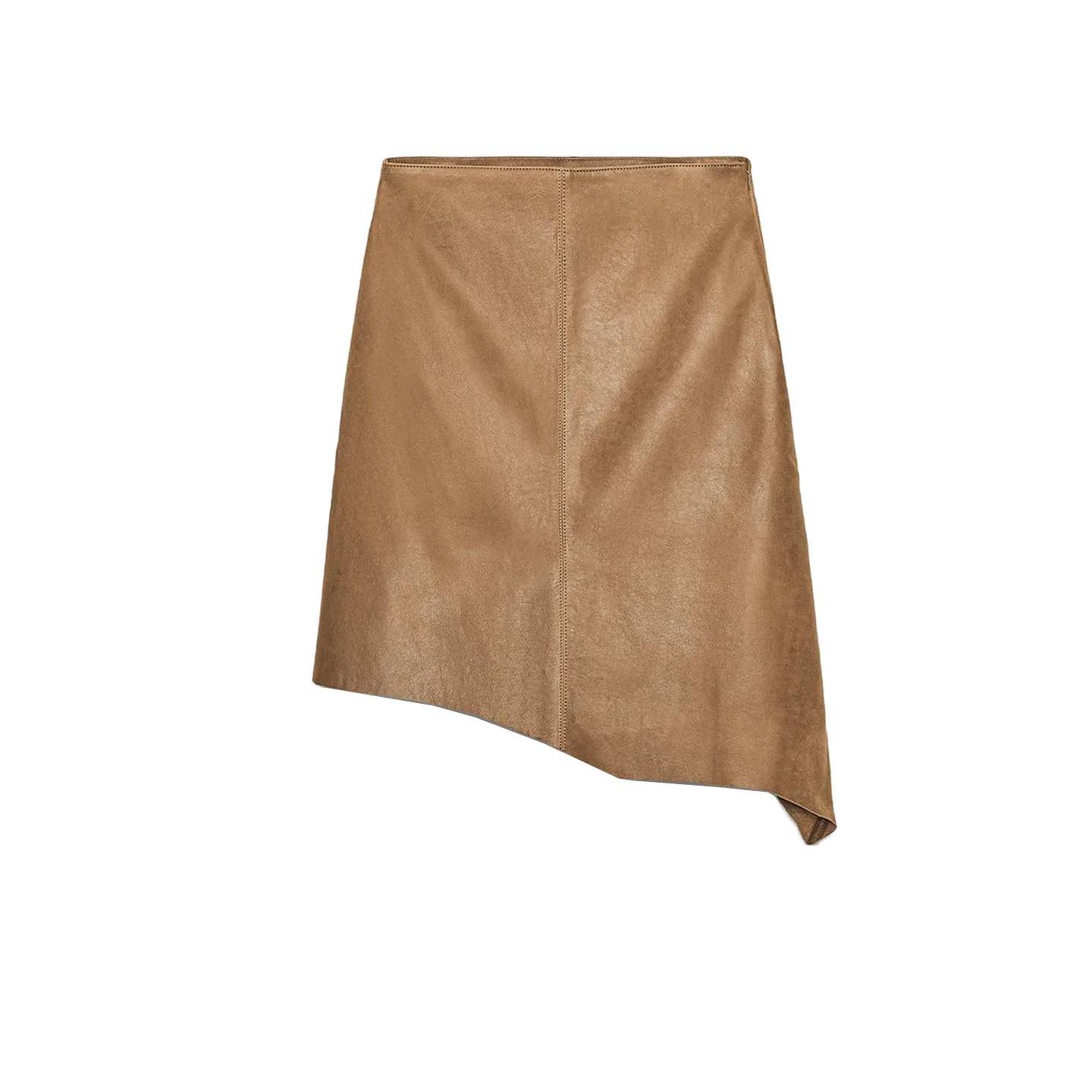 Herfst nieuwe collectie asymmetrische midi-rok dames PU-leer anti-leer boting f rok casual sle stand fit