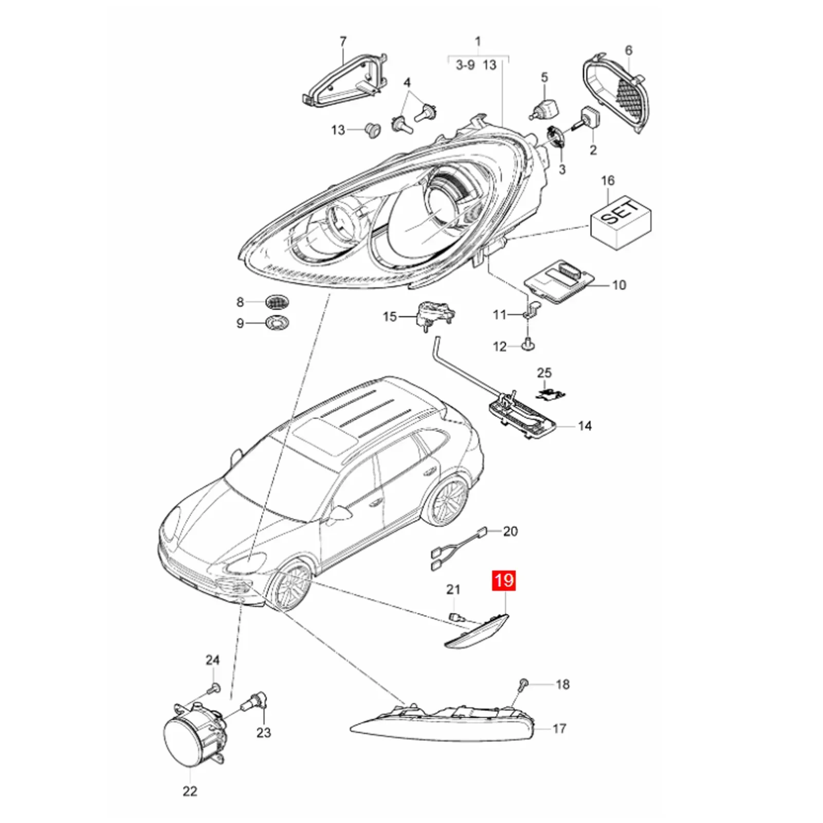 For Porsche Cayenne 958 2011 2012 2013 2014 Front Bumper Side Marker Light Turn Signal Reflector Lamp Cover Shell Without Bulb