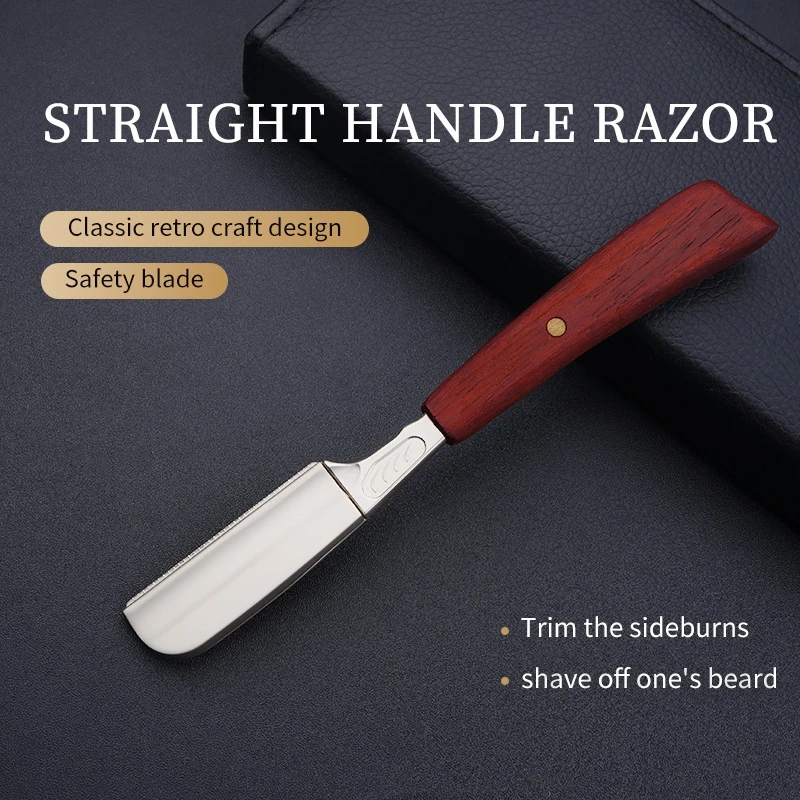 

Japanese Safety Razor Replaceable Feather Blade Shaver Wooden Beard Trimmer Barber Shop Men's Manual Folding Shaving Tool Y0828