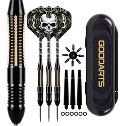 3 Pcs Professional Dart Set 26g Metal Tip Precision Engraved Heavy Duty Brass Barrel with Extra Nylon Shaft Protector Dart Case