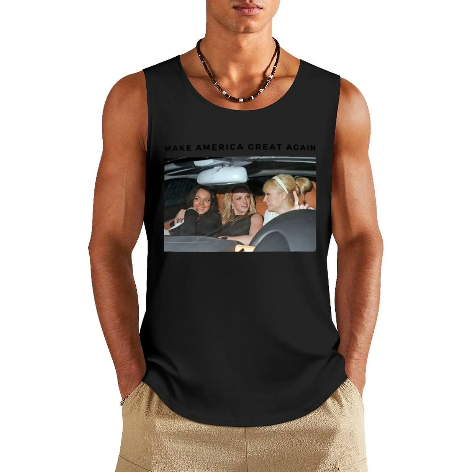 Britney Paris Lindsay Tank Top muscular man gym training accessories sports t-shirts for men