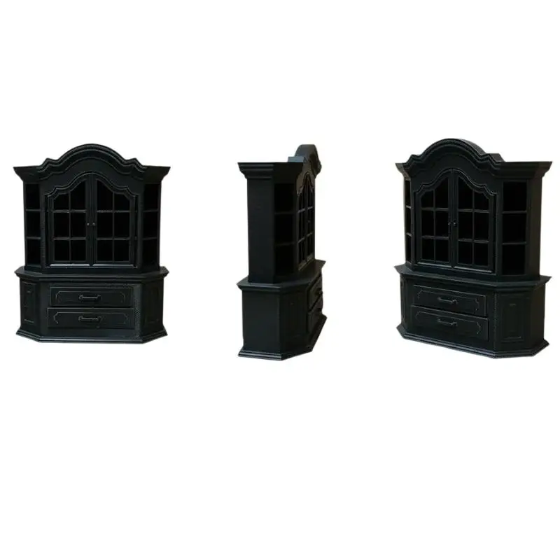 {H} 1Pcs DIY Craft Project Tiny House Furniture Bookcase Miniature Plastic Cabinet For Dollhouses Bedroom Living Room Decor