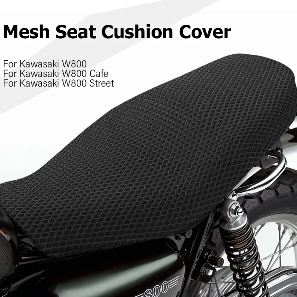 

For Kawasaki W800 W 800 Motorcycle Anti-Slip 3D Mesh Fabric Seat Cover Breathable Waterproof Cushion