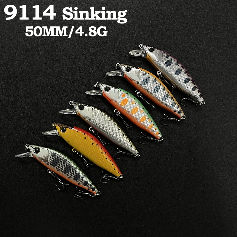

Mini Slow Sinking Minnow Fishing Lures 50mm 4.8g Long Cast Wobbler Artificial Hard Bait for Pesca Peche Trout Jerkbait Equipment