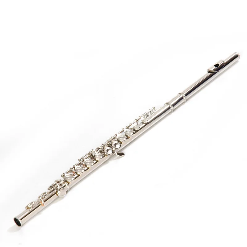 

Wholesale 16 hole E key C tune tail nickel plated silver instrument students to learn to test professional general flute