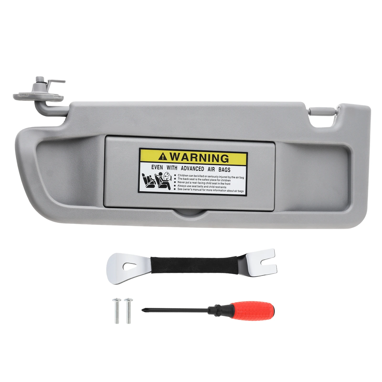 83280-SNA-A01ZC Left Driver Side Interior -Safe Rounded Edge Car Sun Visor Fit for Honda Civic with Screws, Pry Bar, Screwdriver