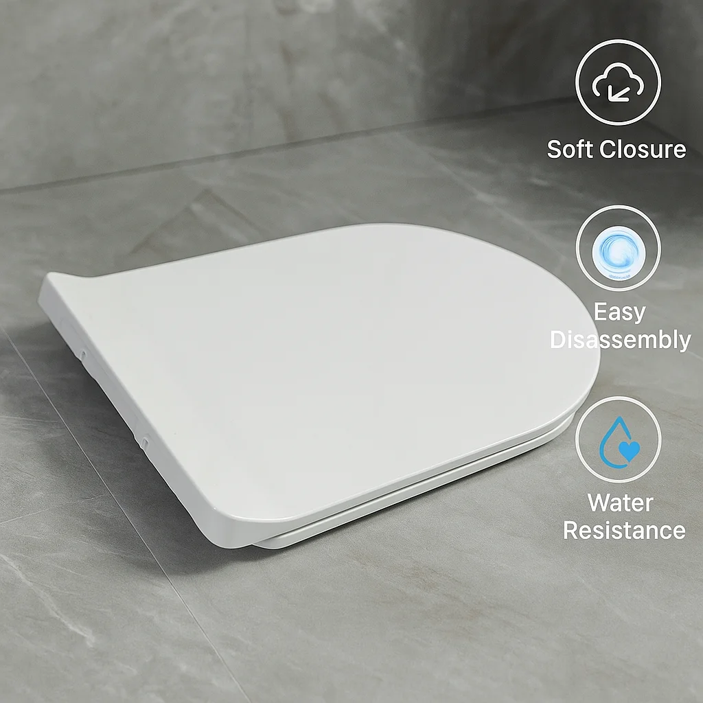 

Premium Quality Toilet Seat, Soft Close Design, Easy Clean Surface for All Bathroom Use
