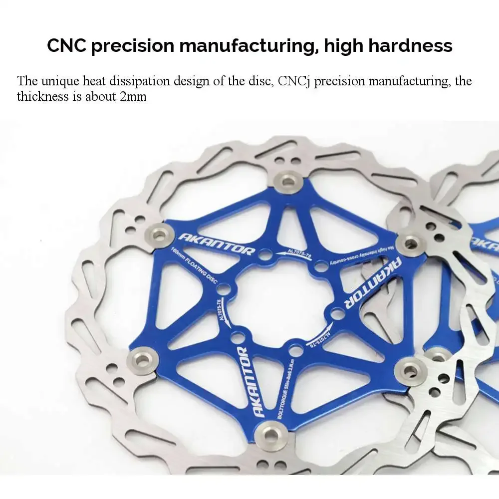 Rotor de freno para bicicleta de montaña, Rotor de acero inoxidable con fuerte disipación del calor, flotante, almohadilla de freno de disco MTB, 1 piezas, 160mm/180mm/203mm