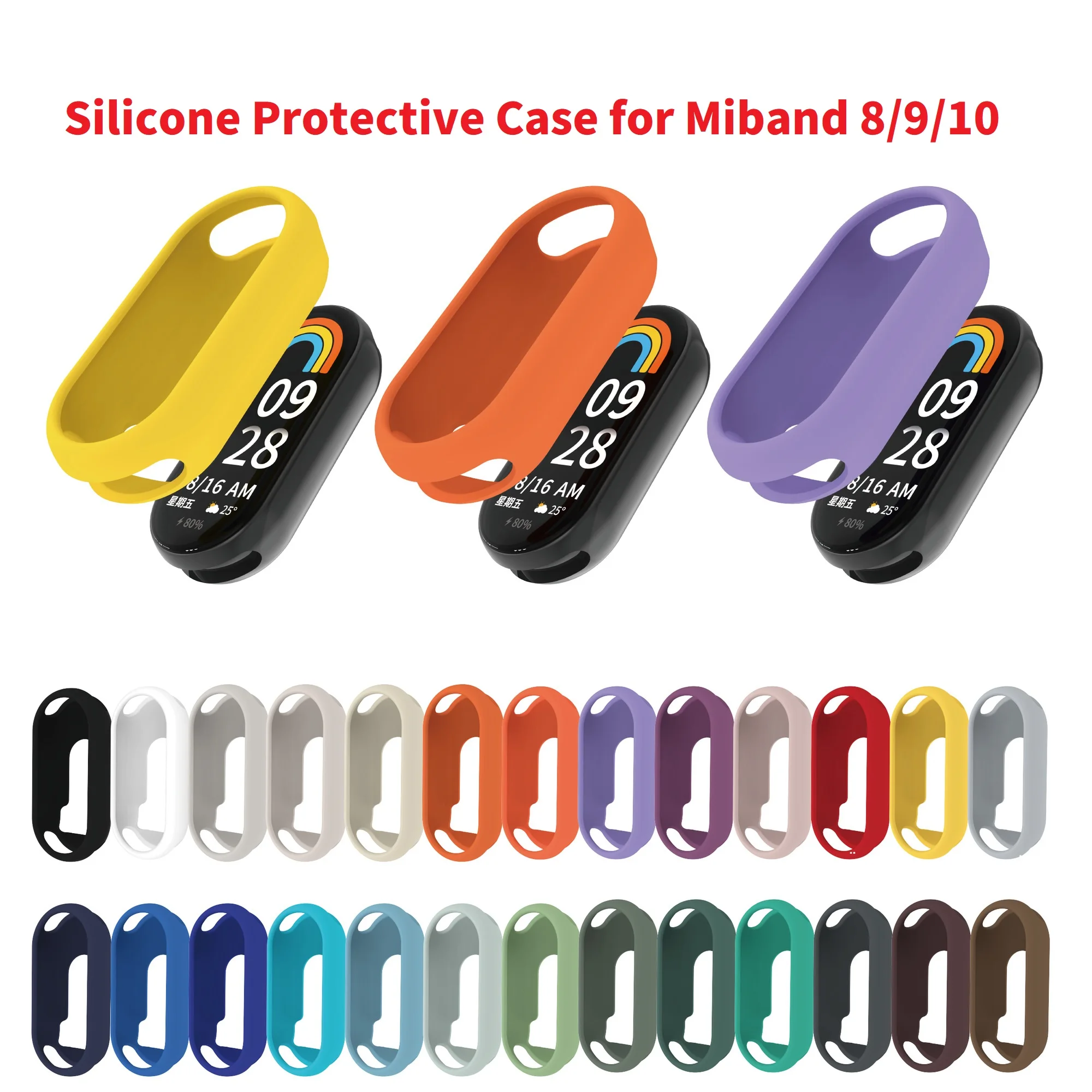 

Soft Silicone Case For Xiaomi Mi Band 10 9 8 NFC Protective Shell For Xiaomi band 8 9 10 Bracelet Protector Bumper Frame