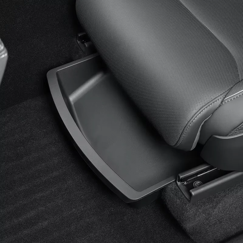 Under Seat Storage Box For Tesla 2026 Model YL 6-Seat TPE Drawer Front Rear Seat Lower Organizer Tray Car Interior Accessories view 4