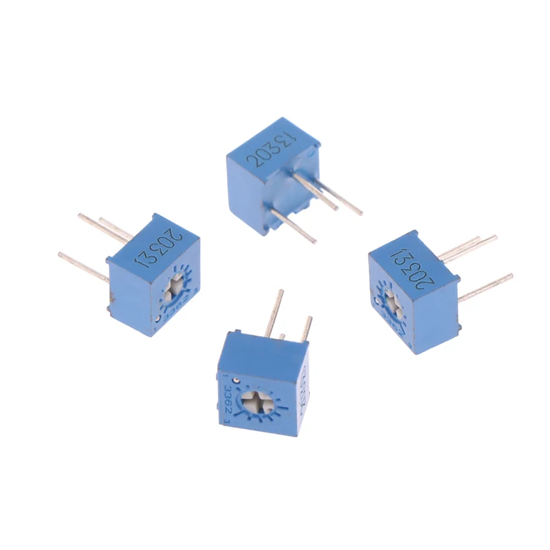 10Pcs 3362P-203 Adjustable Potentiometer Precision Trimmer Resistor Standing Type 3362 203 20K Potentiometer