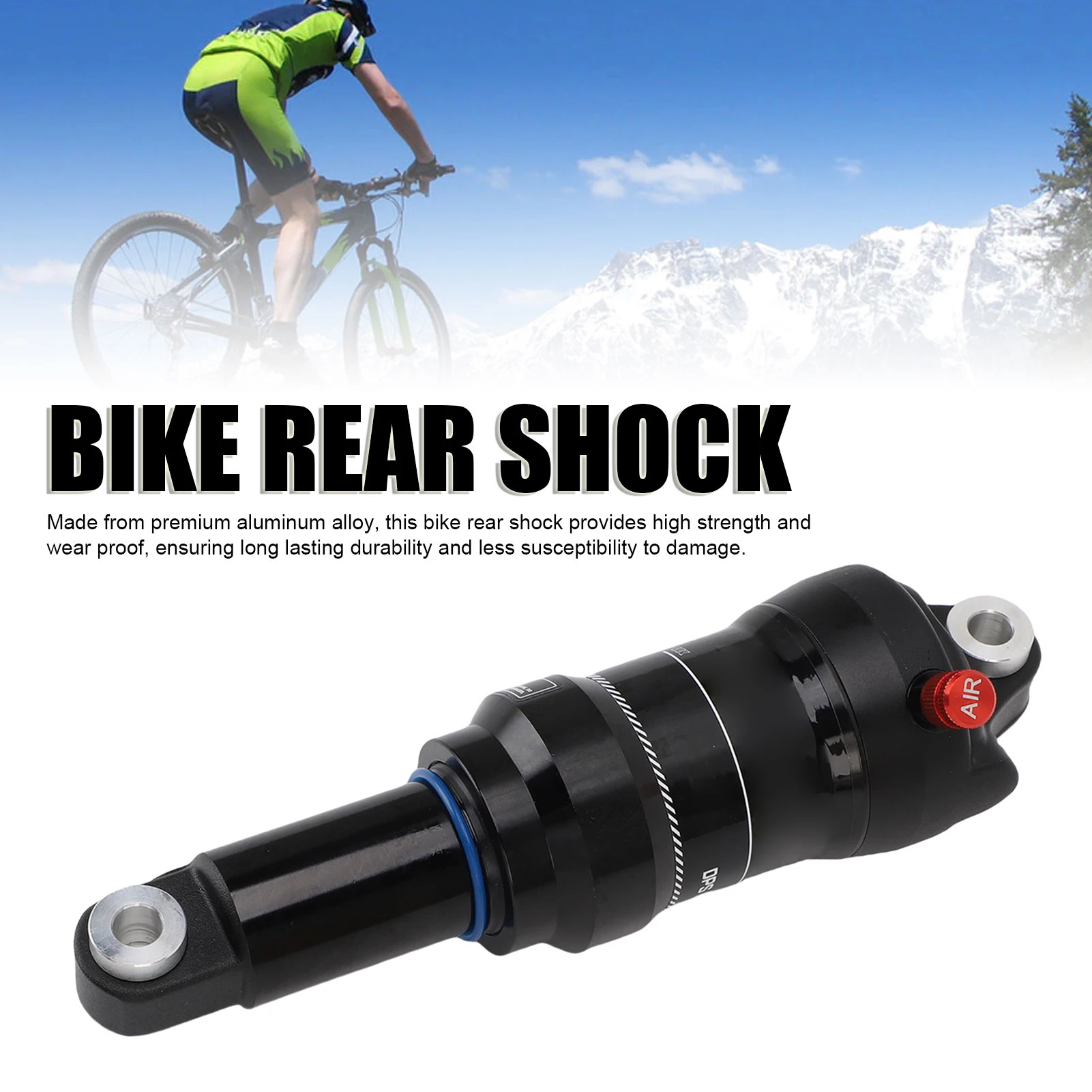 

Bike Rear Suspension Shock Easy Installation Lightweight Aluminum Alloy 165mm Bike Rear Shock High Strength for Mountain Bikes