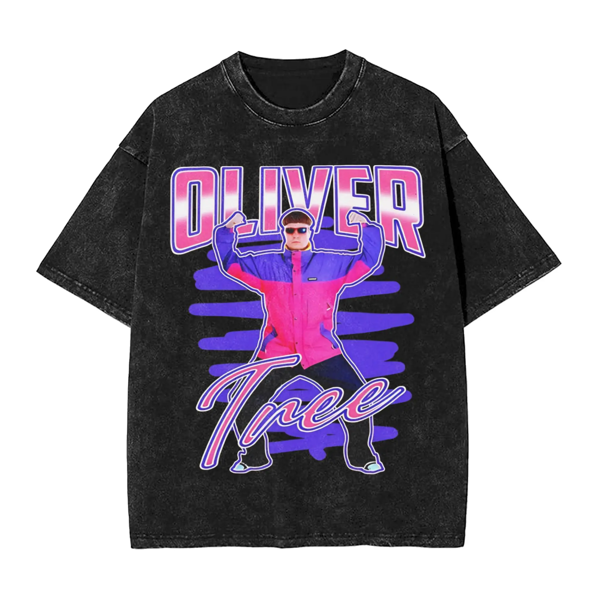 Ullzang Olivers Trees Quirky Entertainer Vintage Washed Tshirt Unisex Crewneck Short Sleeve Top Tee  100%Cotton Summer TopsTops