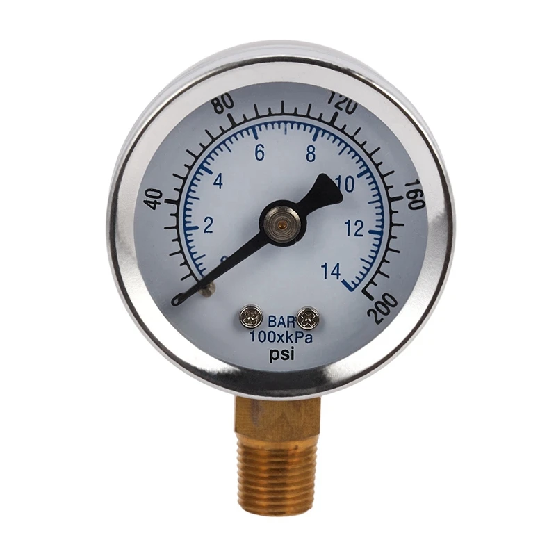 Ts-40-14 Bar 0-200 Psi 0-14 Bar Pressure Gauge 1/8 Male Npt Pressure Gauge Air Compressor Hydraulic Vacuum Gauge Manometer