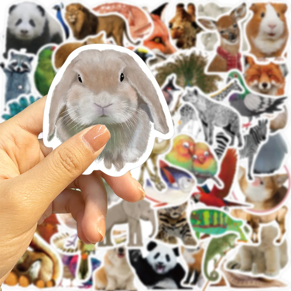 50 szt. Naklejki z motywem dzikich zwierząt z dżungli i zoo, do samodzielnego ozdabiania, na telefon, do scrapbookingu, estetyczne naklejki. — zdjęcie 5