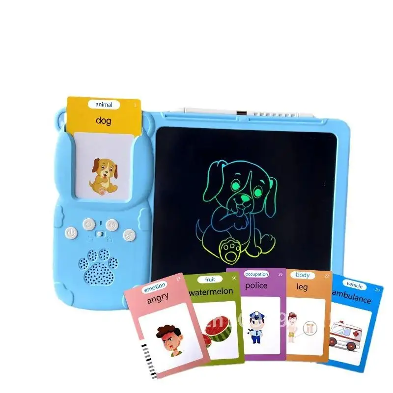 2 in 1 Talking Flash Cards Early Educational Toys Drawing Gift Machine Preschool Toys Writing Board LCD Learning Tablet